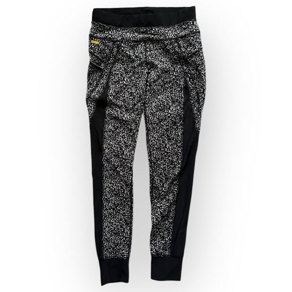 Lole Pants - Lole Women's Black & Gray Geometric Sheer Side Activewear 7/8 Leggings Size S